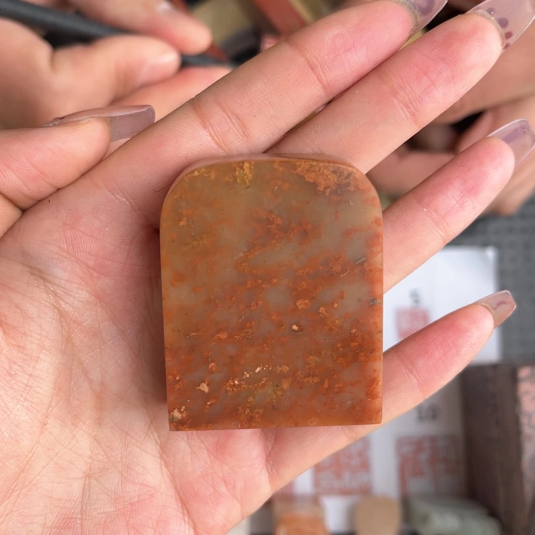 寿山石圆*现场纯手工篆刻