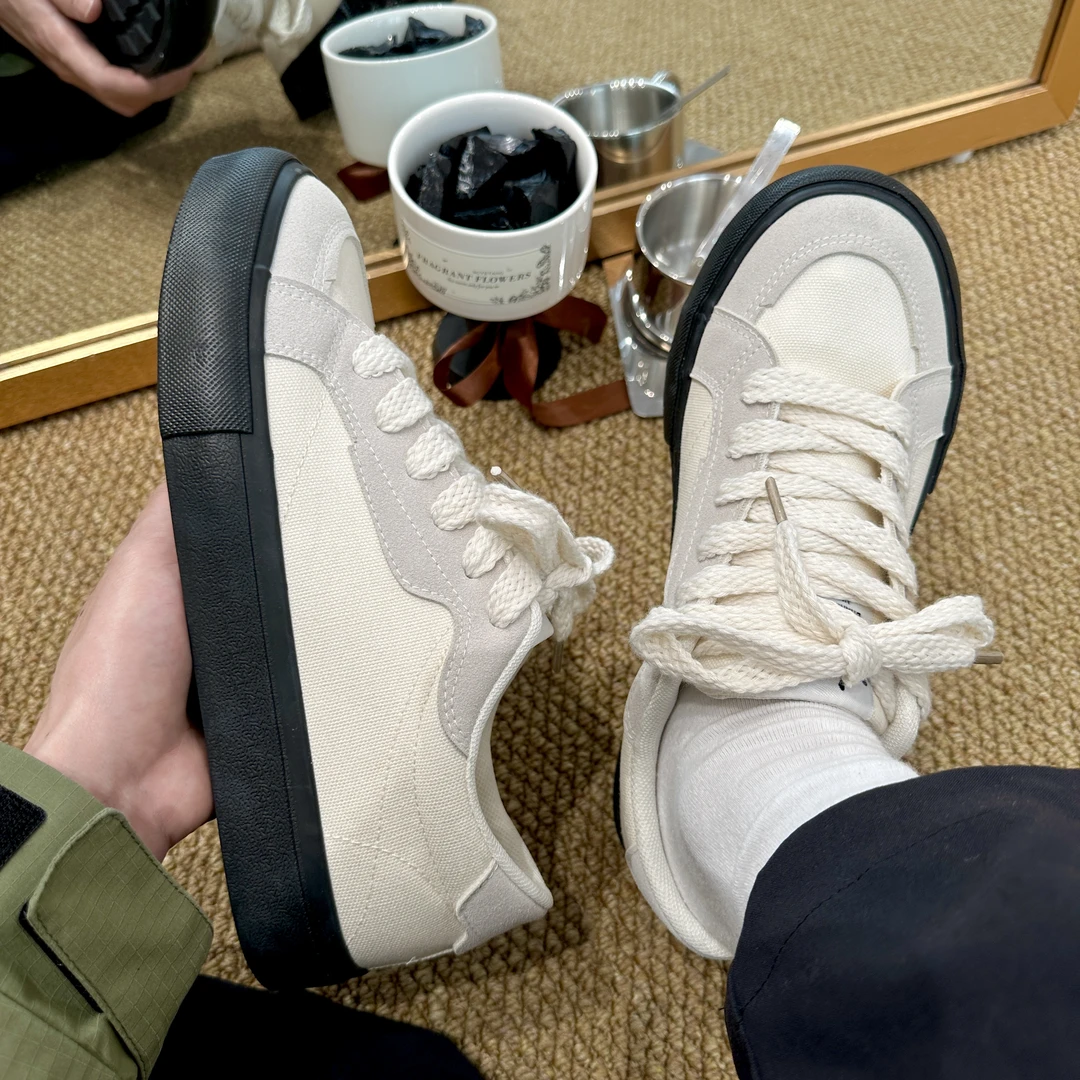 夏季经典透气帆布鞋2025新款学生板鞋小众设计感百搭小众厚底男鞋