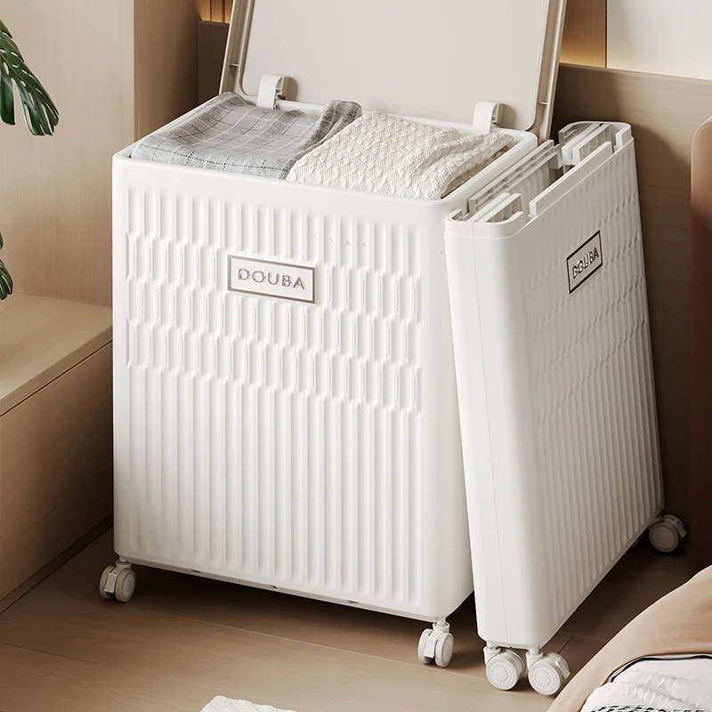 大容量整理箱可叠加大号储物箱滑轮移动式多功能收纳盒