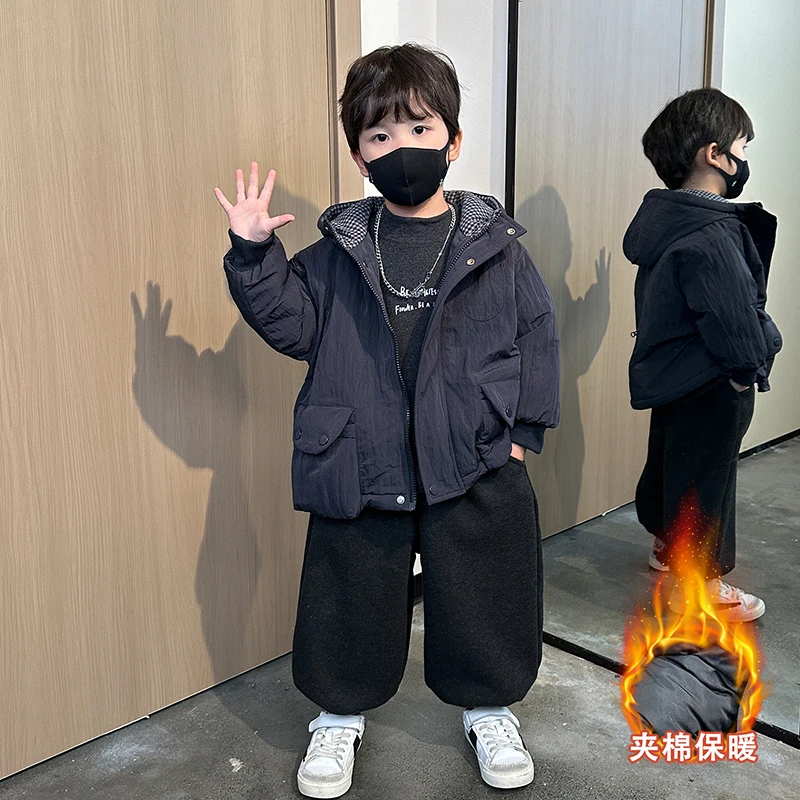 男童冬季棉衣外套2025新款男孩时髦派克服儿童秋冬装加厚保暖棉服