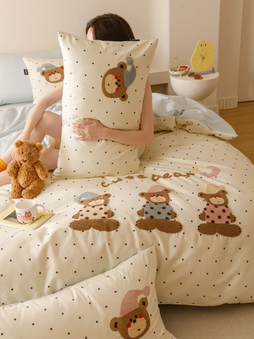 特！小玲子 魔法小熊 全棉纯棉毛巾绣工艺款 三件套四件套