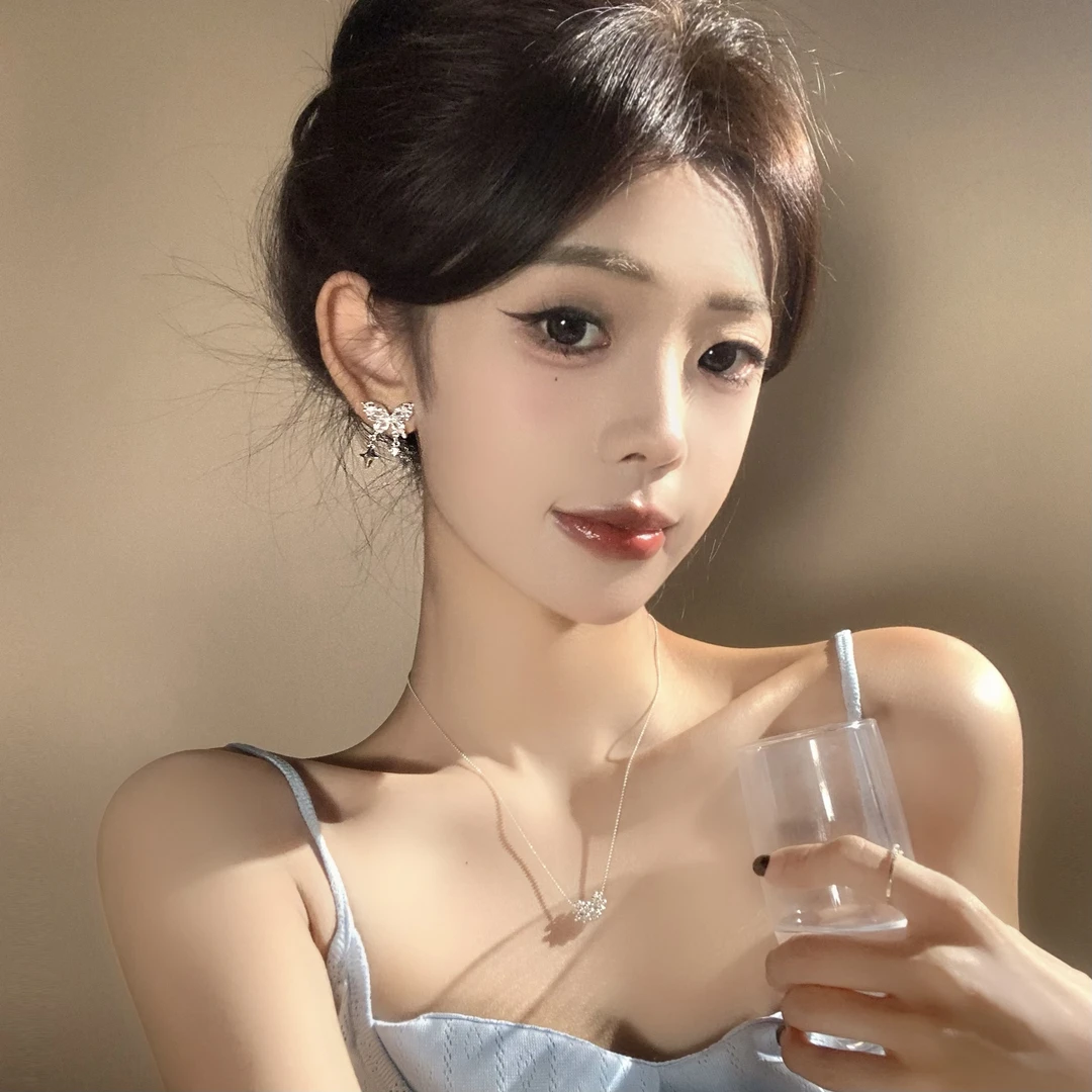 FULL GIRLISH耳环02091气质轻奢蝴蝶耳钉耳饰