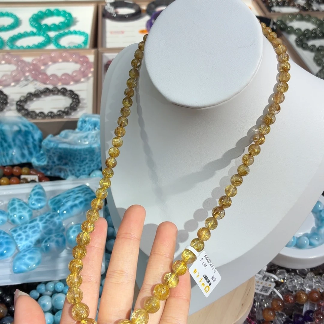 发晶颈饰未镶嵌钛金项链