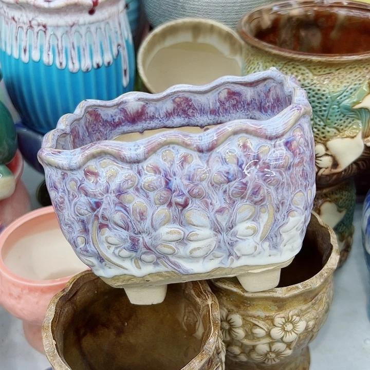 有孔，满10元包邮多肉陶瓷花盆