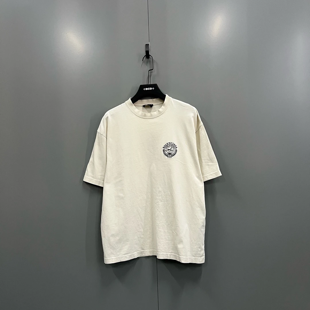 95新 Balenciaga/巴黎世家 qq213麦穗剪刀徽标短袖 M码