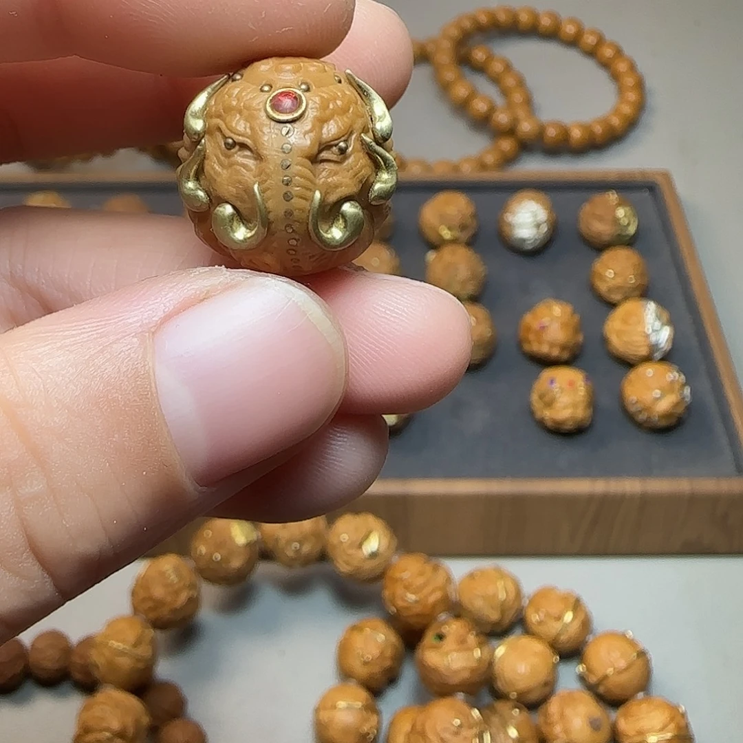 猴头核桃吊坠象神铜