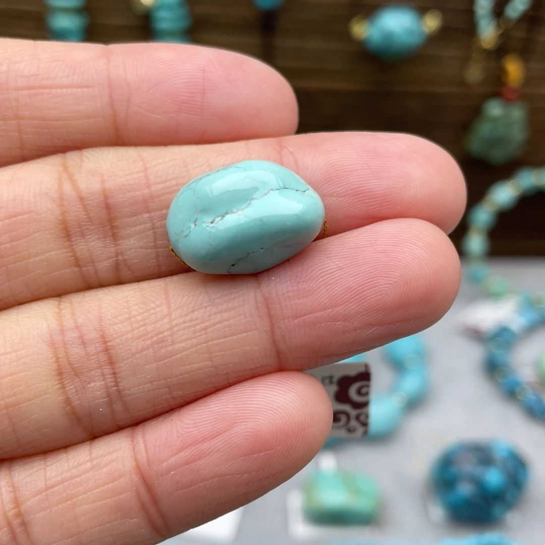 绿松石未镶嵌随行豆子