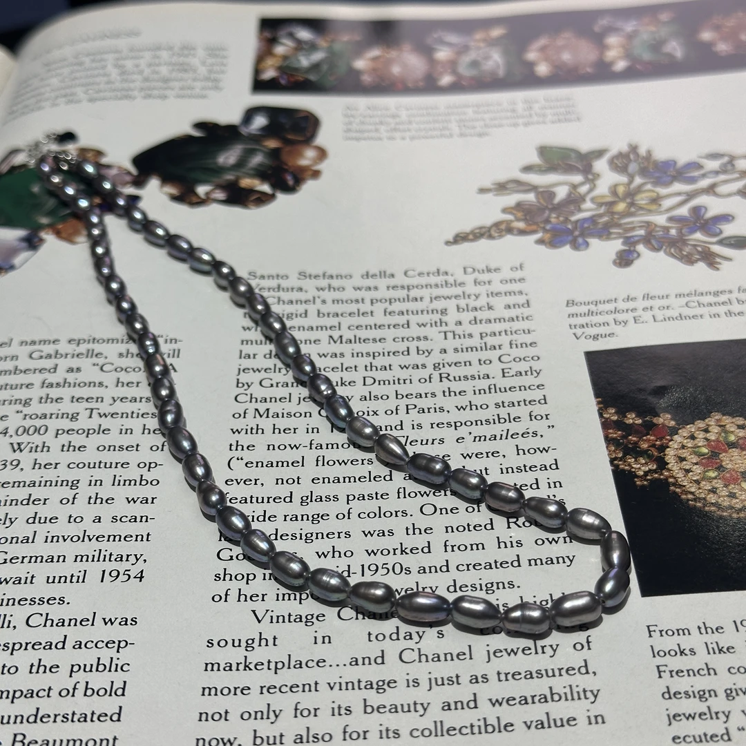 珍珠项链 日本灰色伴彩keshi 约4.5mm ZB251215