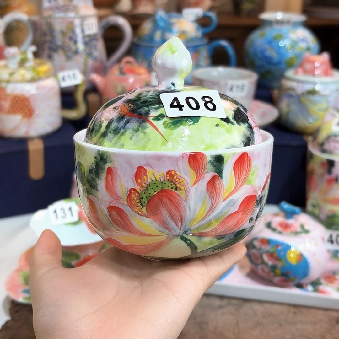 景德镇手绘高温釉下彩陶瓷茶具