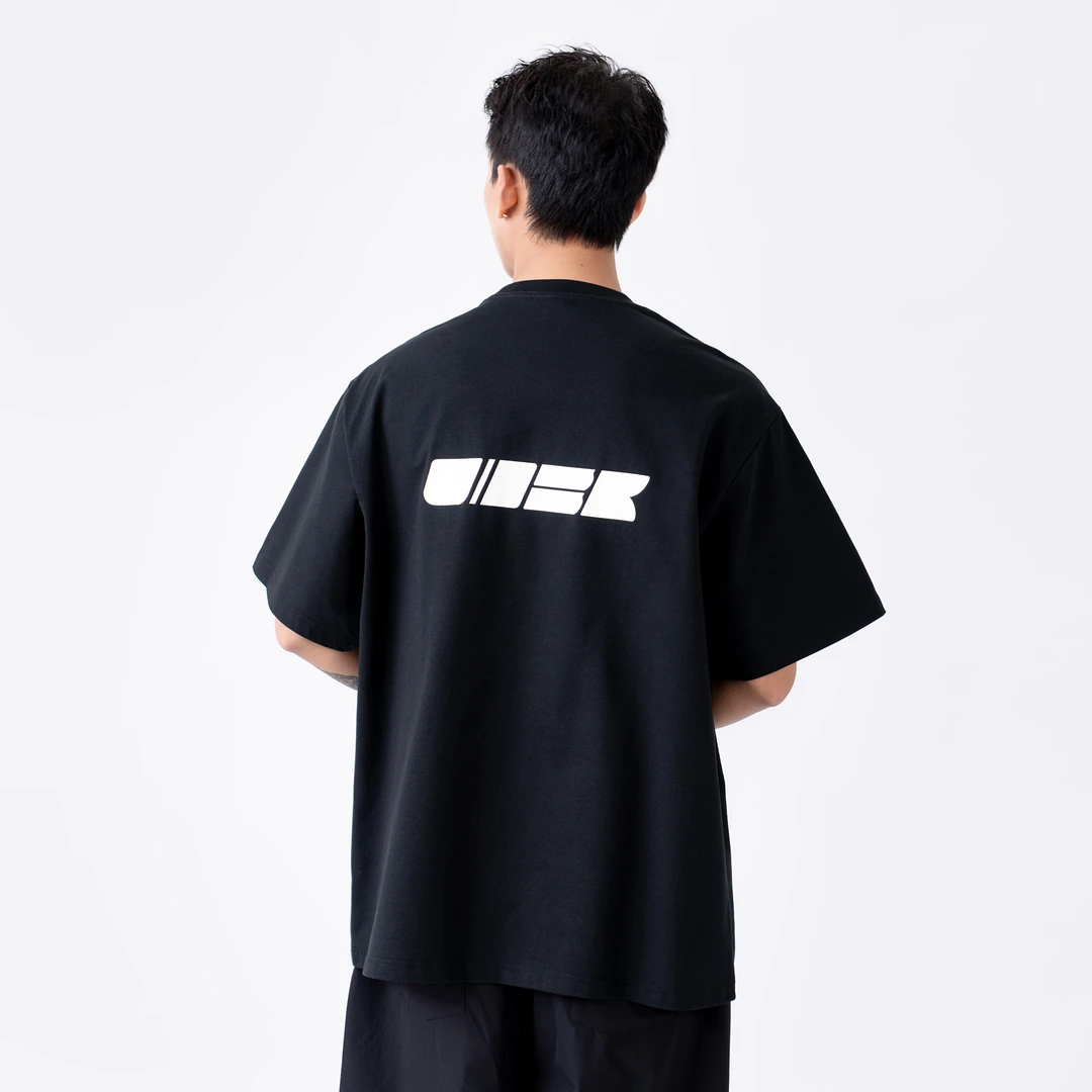 UnderbrokenUDBK斜体块面高级感300g重磅纯棉简约短袖情侣T恤潮