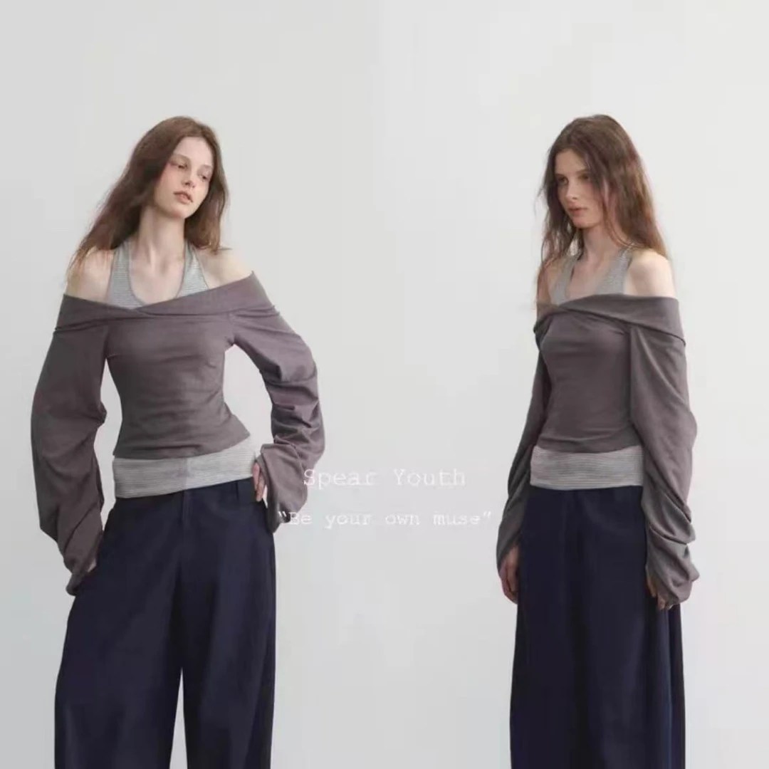 【反骨ZAl】爱物及鸟挂脖长袖两件套#02102