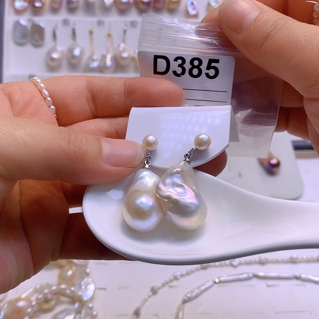 淡水珍珠耳饰银S925镶嵌