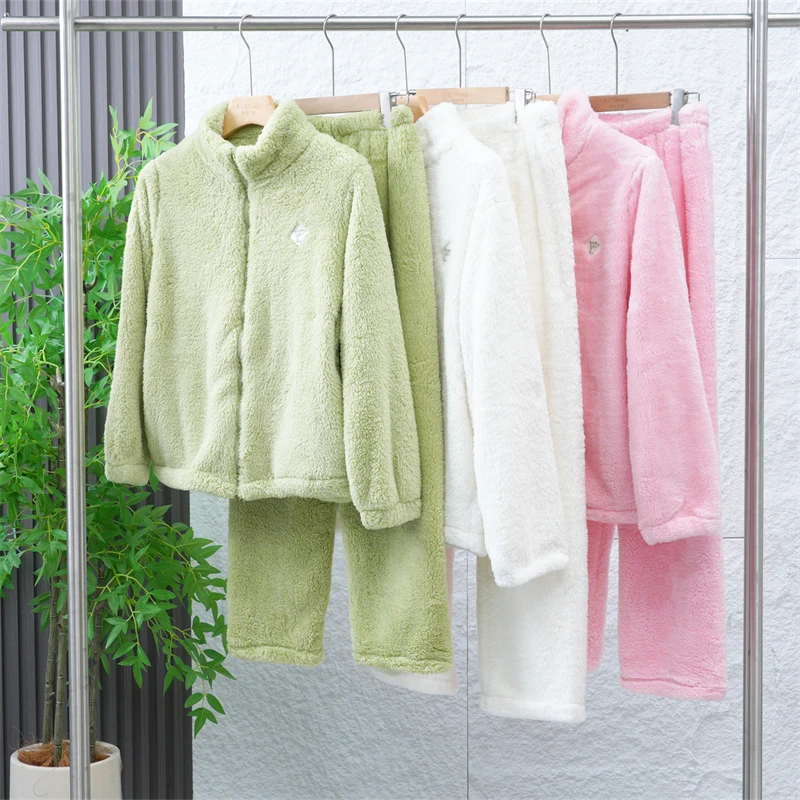 【退货补运费】冬季女士加绒保暖家居服套装舒适亲肤睡衣套装Z1992