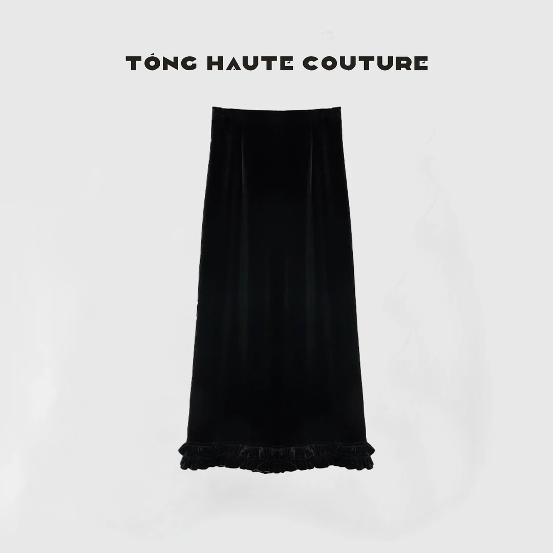 【乌绮褶】桑蚕丝丝绒显瘦时尚轻奢半身裙 YQ002