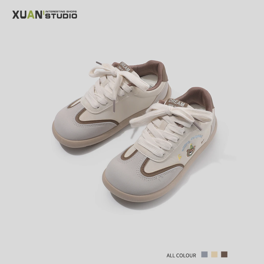 学生春秋2025春季新款鞋休闲板鞋厚底鞋子女百搭小白鞋复古德训鞋