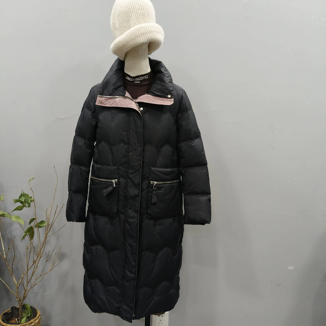 拉链薄款修身型中长款保暖长袖常规纯色轻职风