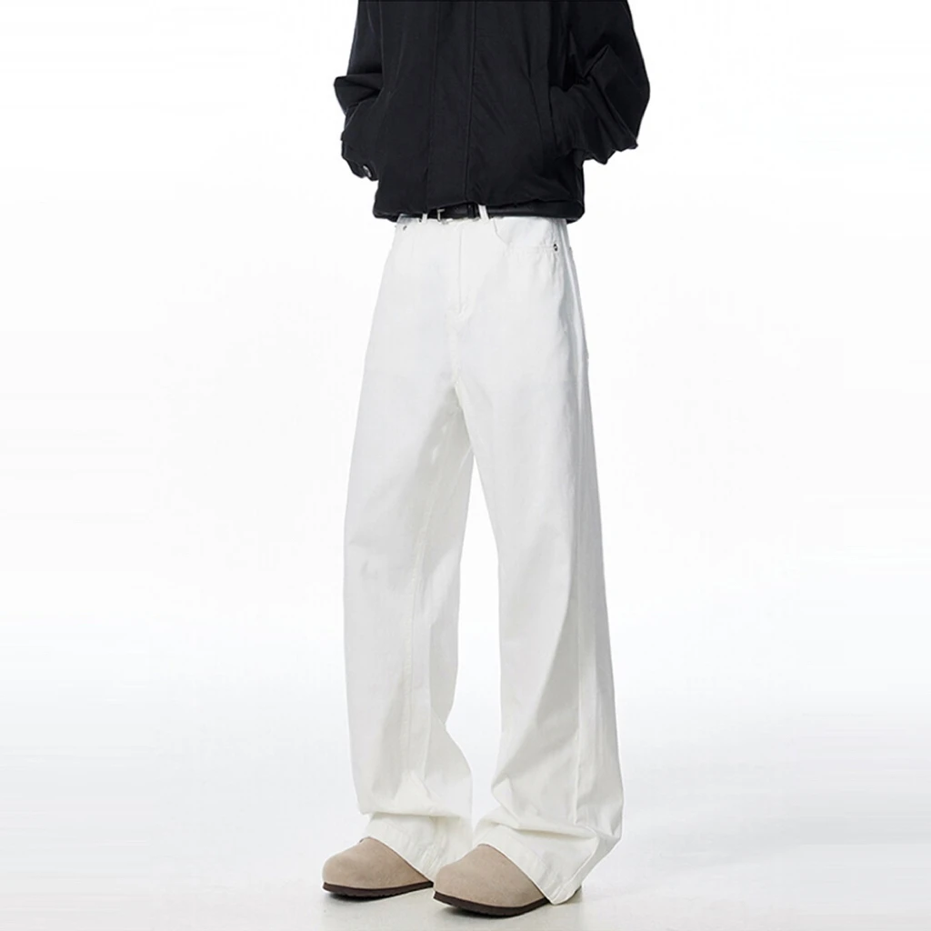 NOMIO秋季Cleanfit美式复古美拉德牛仔裤男女纯色直筒宽松裤子