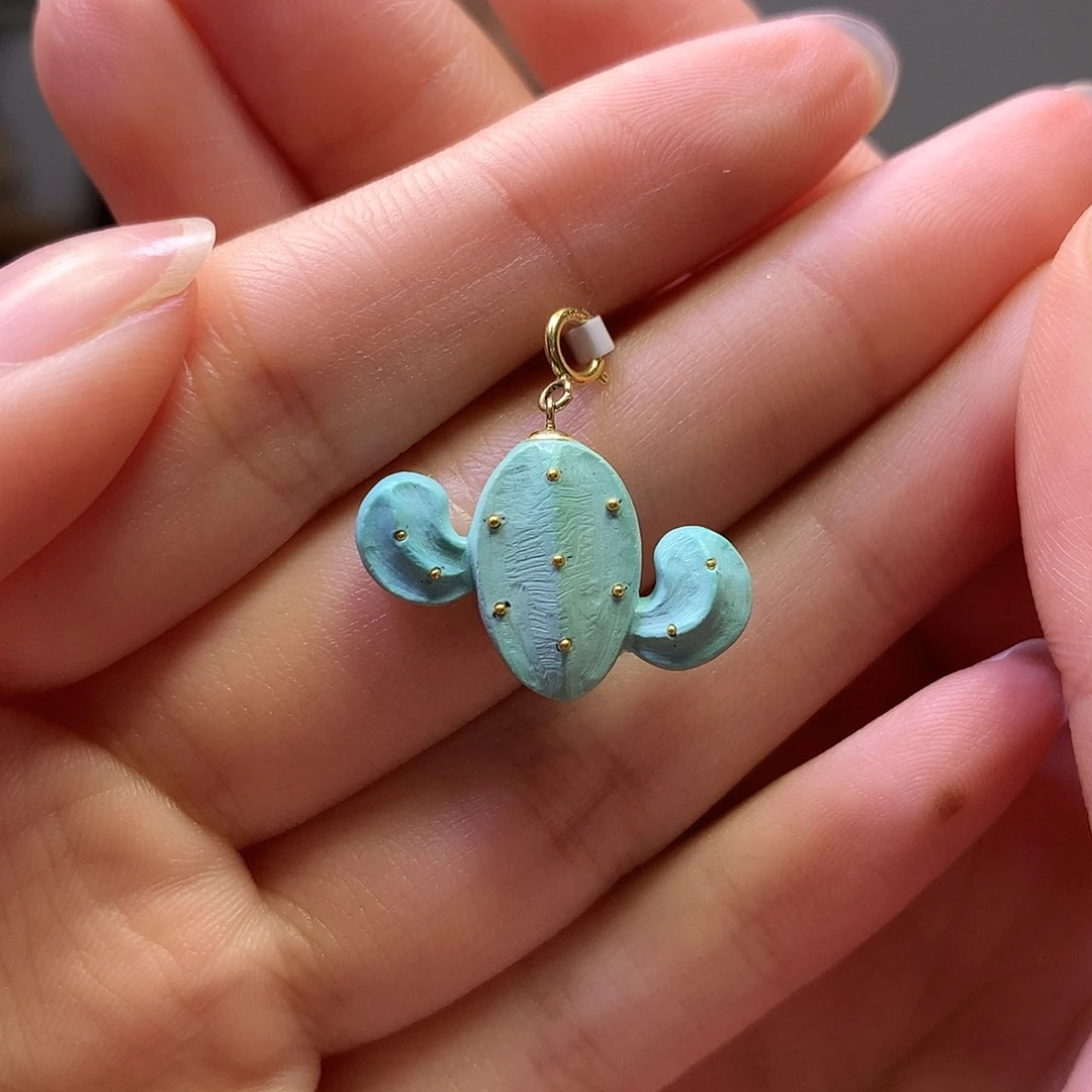 绿松石18K金镶嵌吊坠