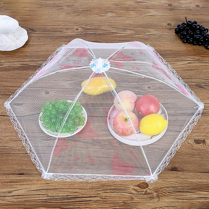 （新疆包邮）印花饭菜罩蕾丝折叠菜罩厨房食品菜罩