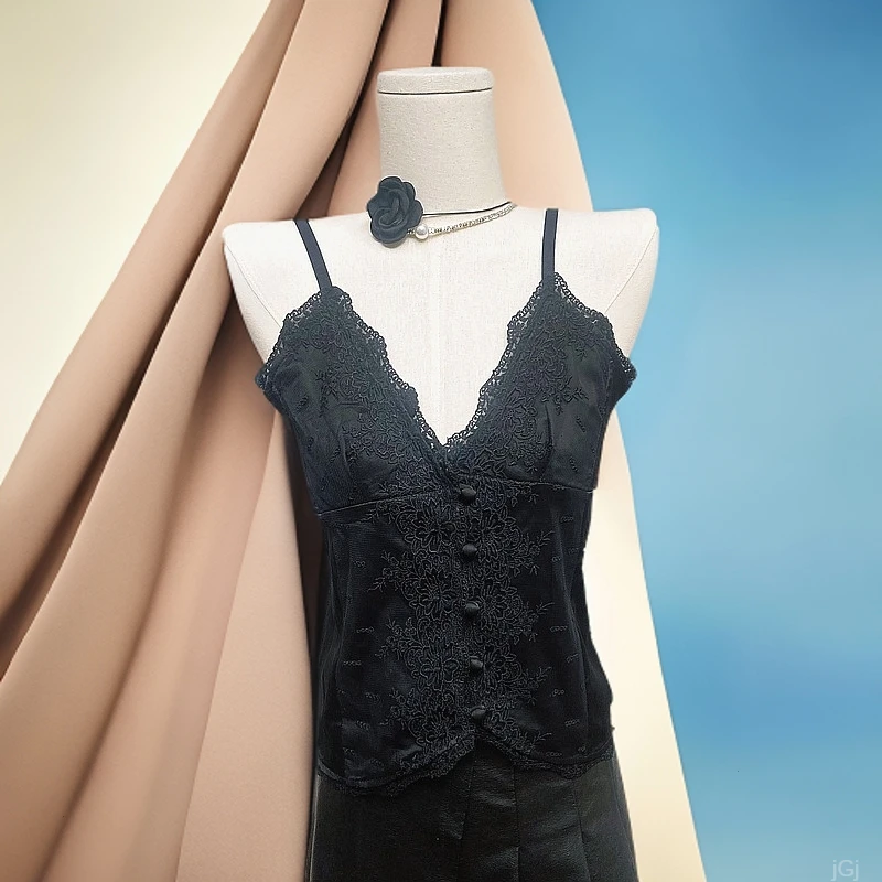 甜辣妹黑色蕾丝吊带背心女内搭美背打底2025新款上衣爆款显瘦内衣
