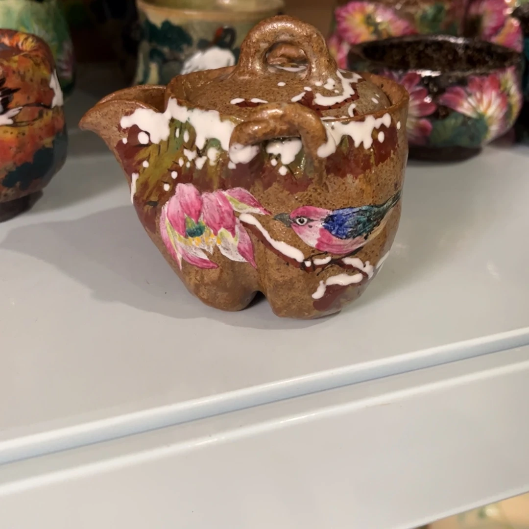 柴烧纯手工手绘陶瓷