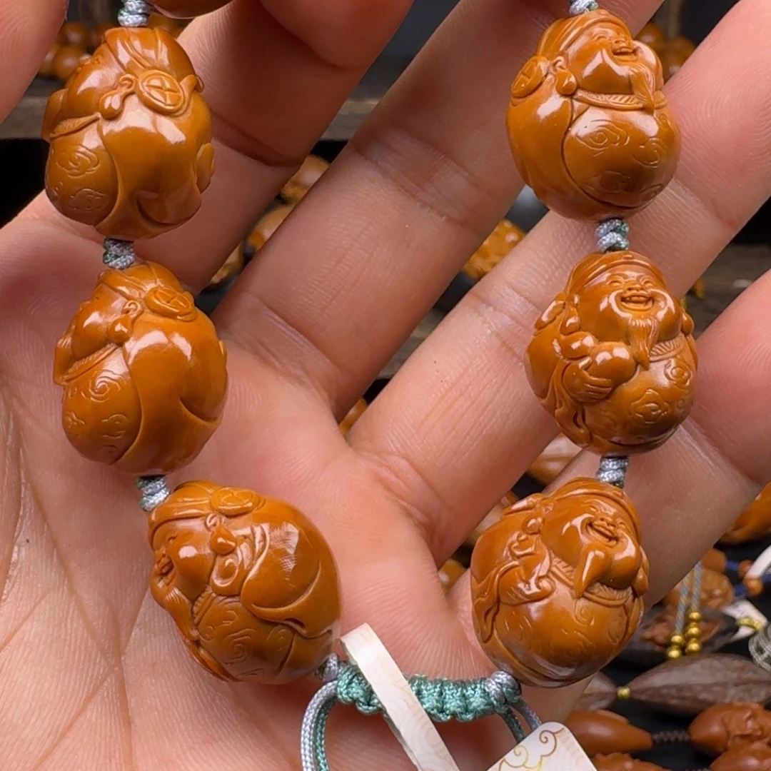 开***诚手串/手链橄榄核八宝财神