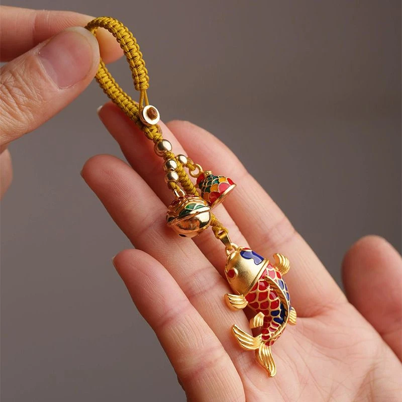 高档锦鲤汽车钥匙挂件钥匙扣上岸钥匙链男女款式情侣饰品吊坠