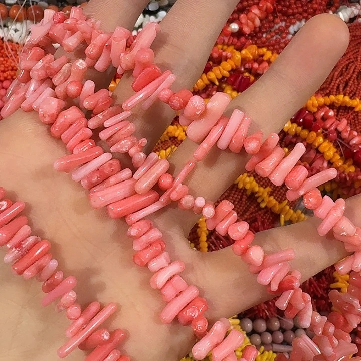 玛瑙/玉髓合金珠宝半成品一条粉色苗苗