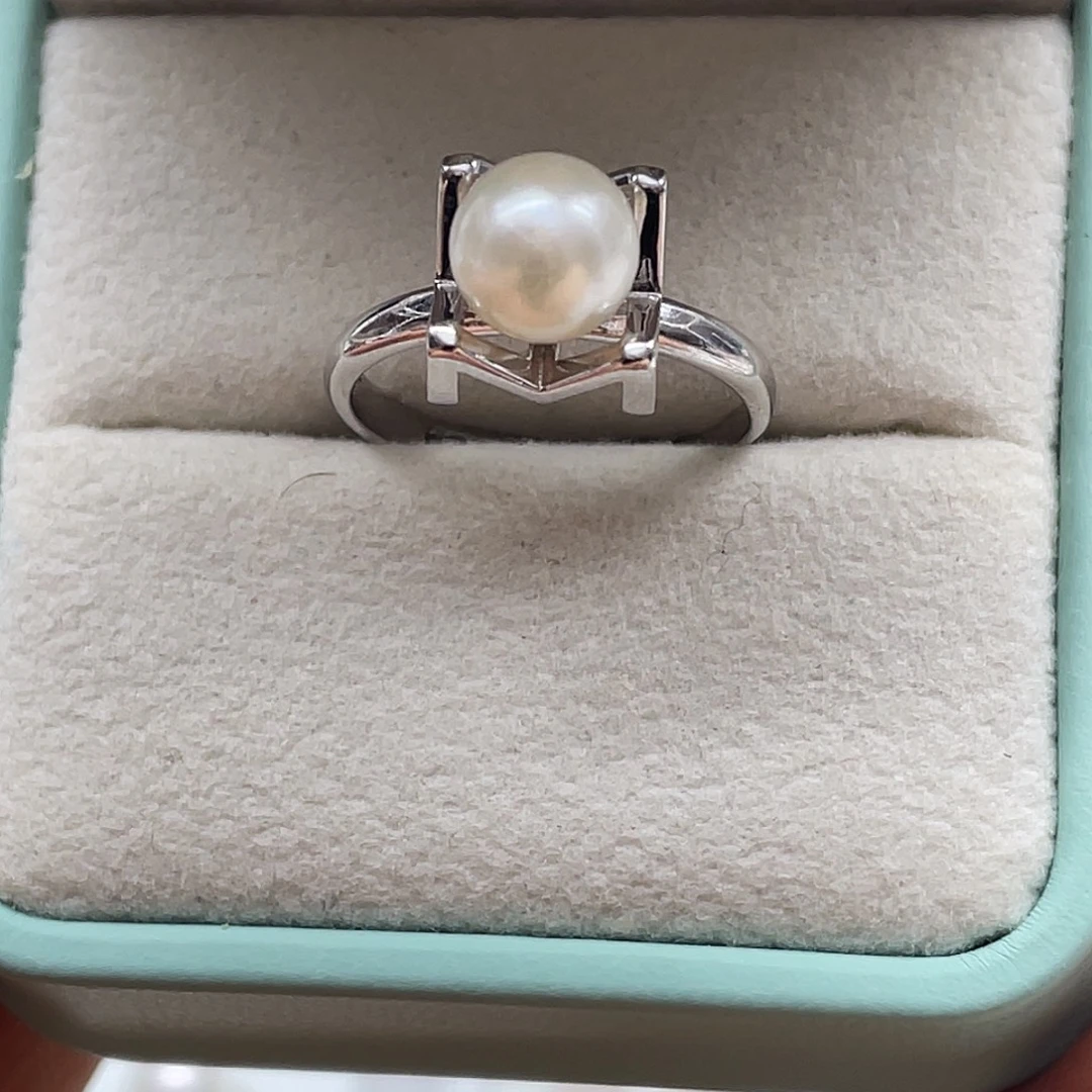 海水珍珠戒指银S925镶嵌