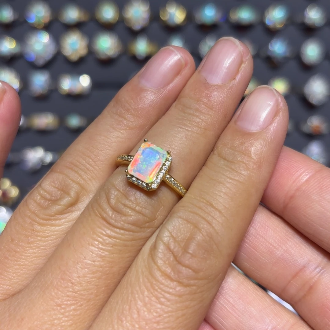 欧泊银S925镶嵌戒指