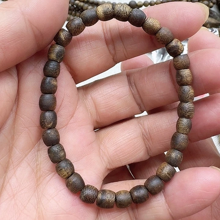 沉香沉香碎屑05微瑕鼓珠一条