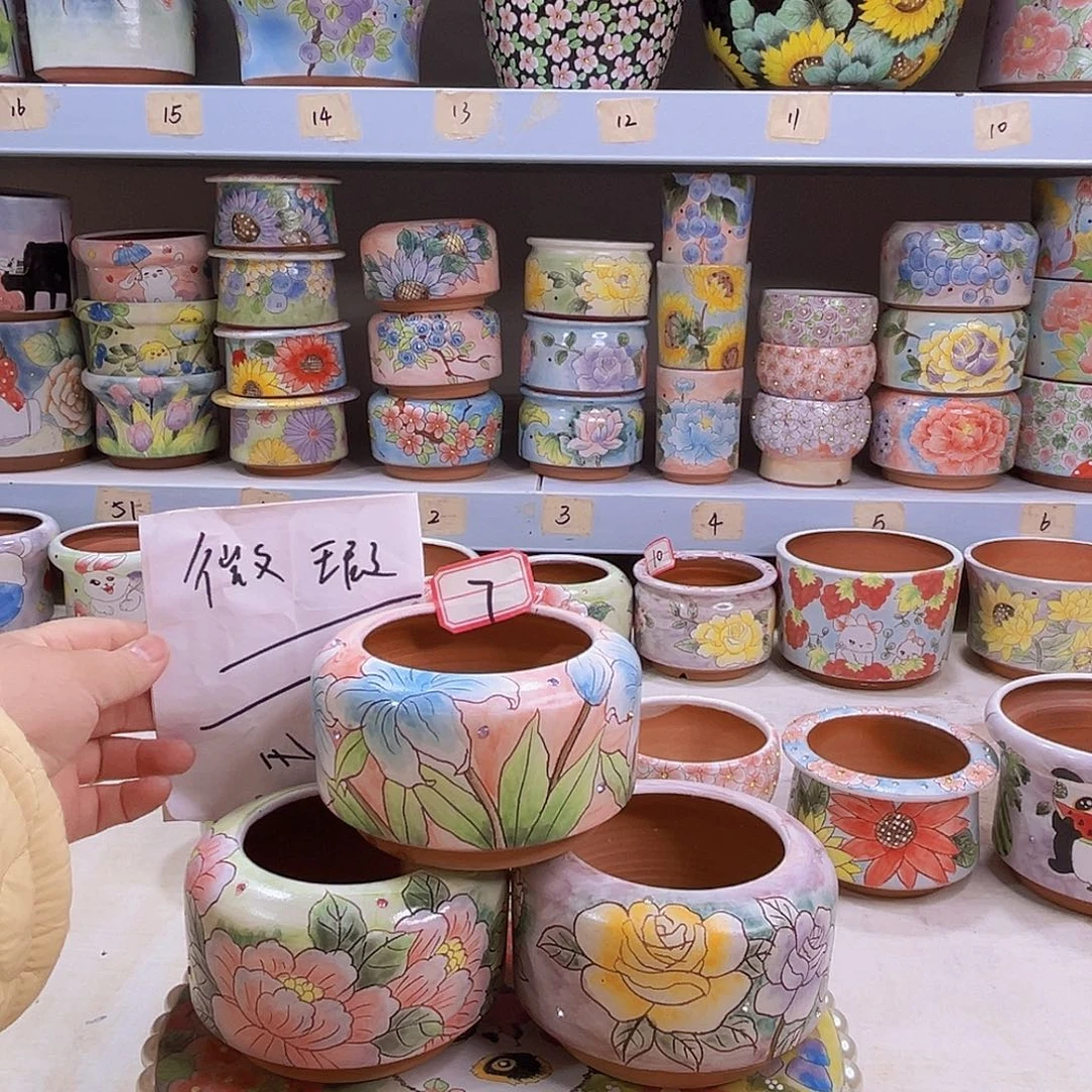 景德镇粗陶红陶泥多肉植物花盆8