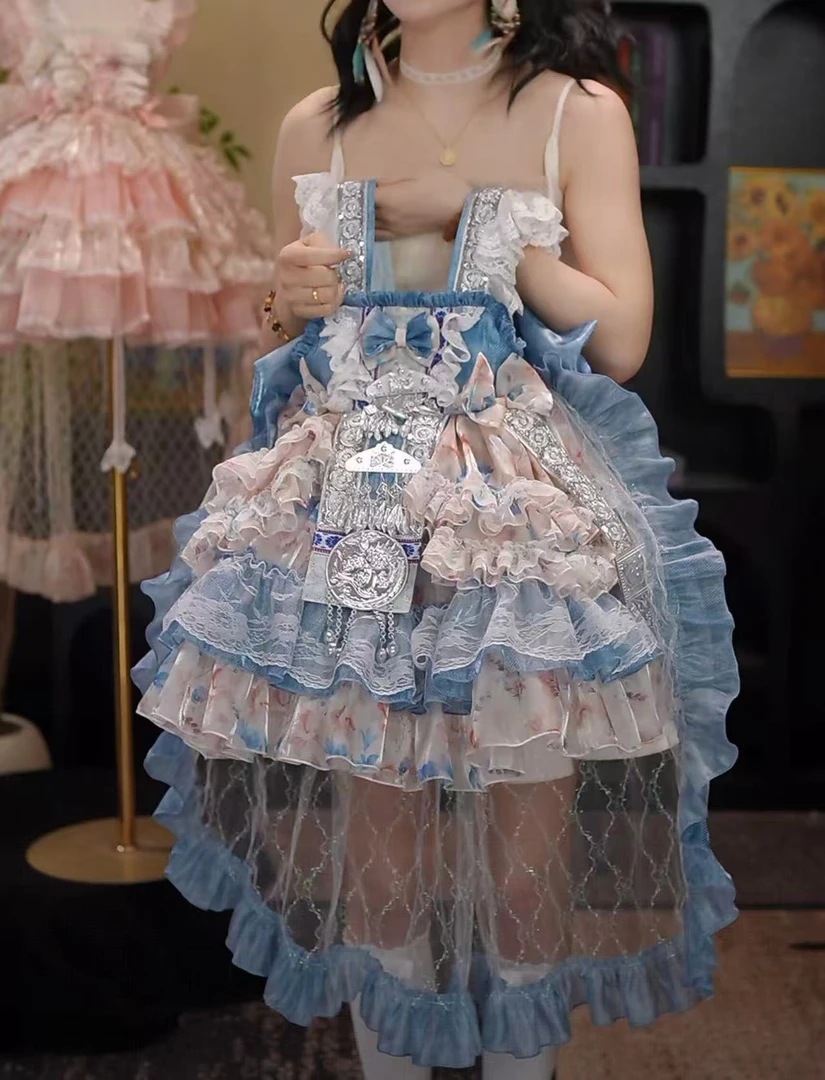 女童洛丽塔连衣裙苗疆少女民族风夏季裙子儿童四季蓬蓬蛋糕裙汉服