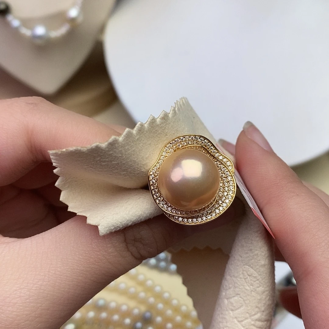 淡水珍珠戒指银S925镶嵌