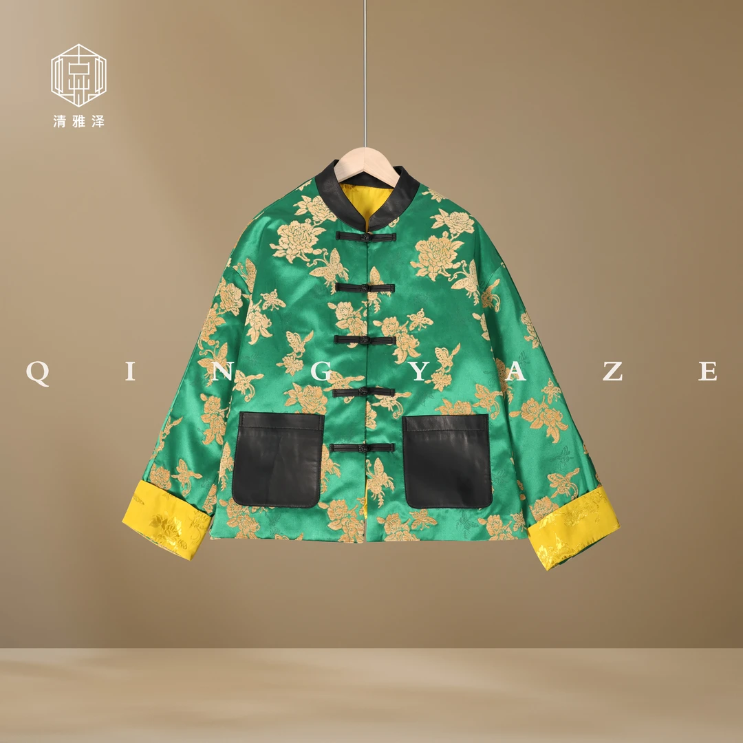 中式高奢！现代漳 缎工艺拼真 丝新中式外套！GZ4688