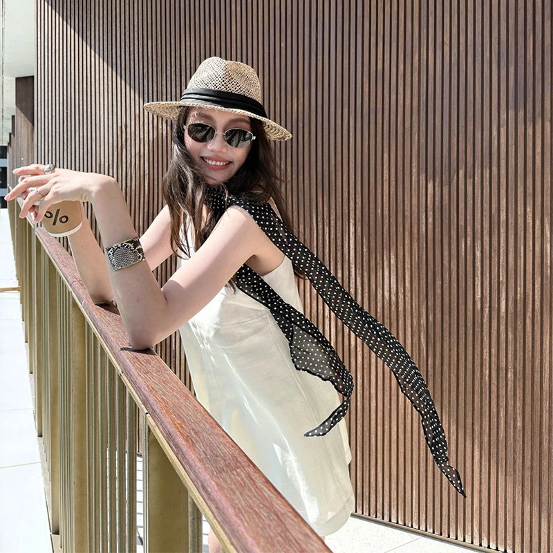 【ALONE SAVOR】  百搭气质单品波点丝巾B078