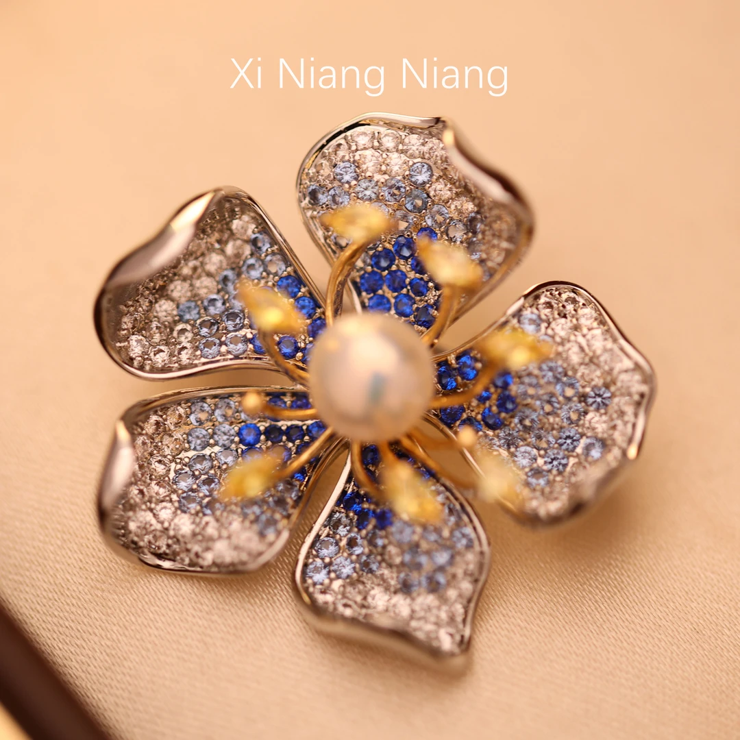 铜合金仿水晶胸针 澜七-小众经典时尚创意复古潮流设计胸针-S3854