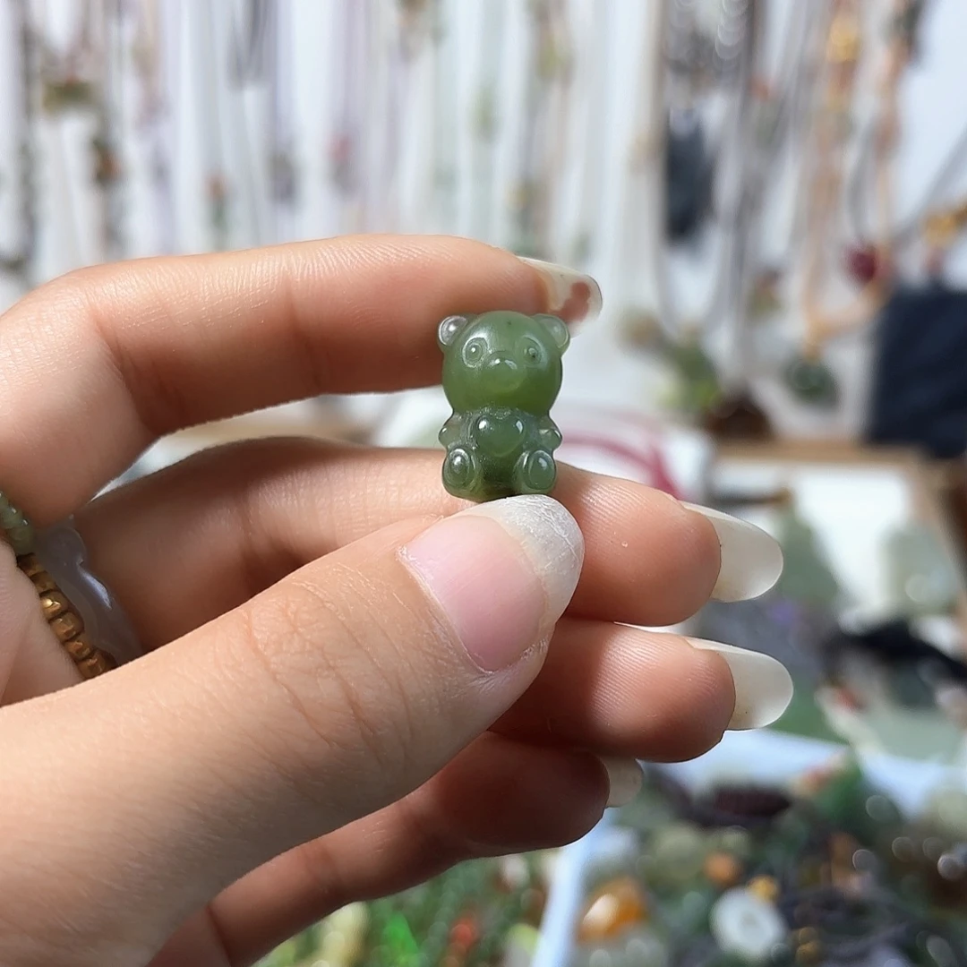 未镶嵌手链和田玉碧玉小熊