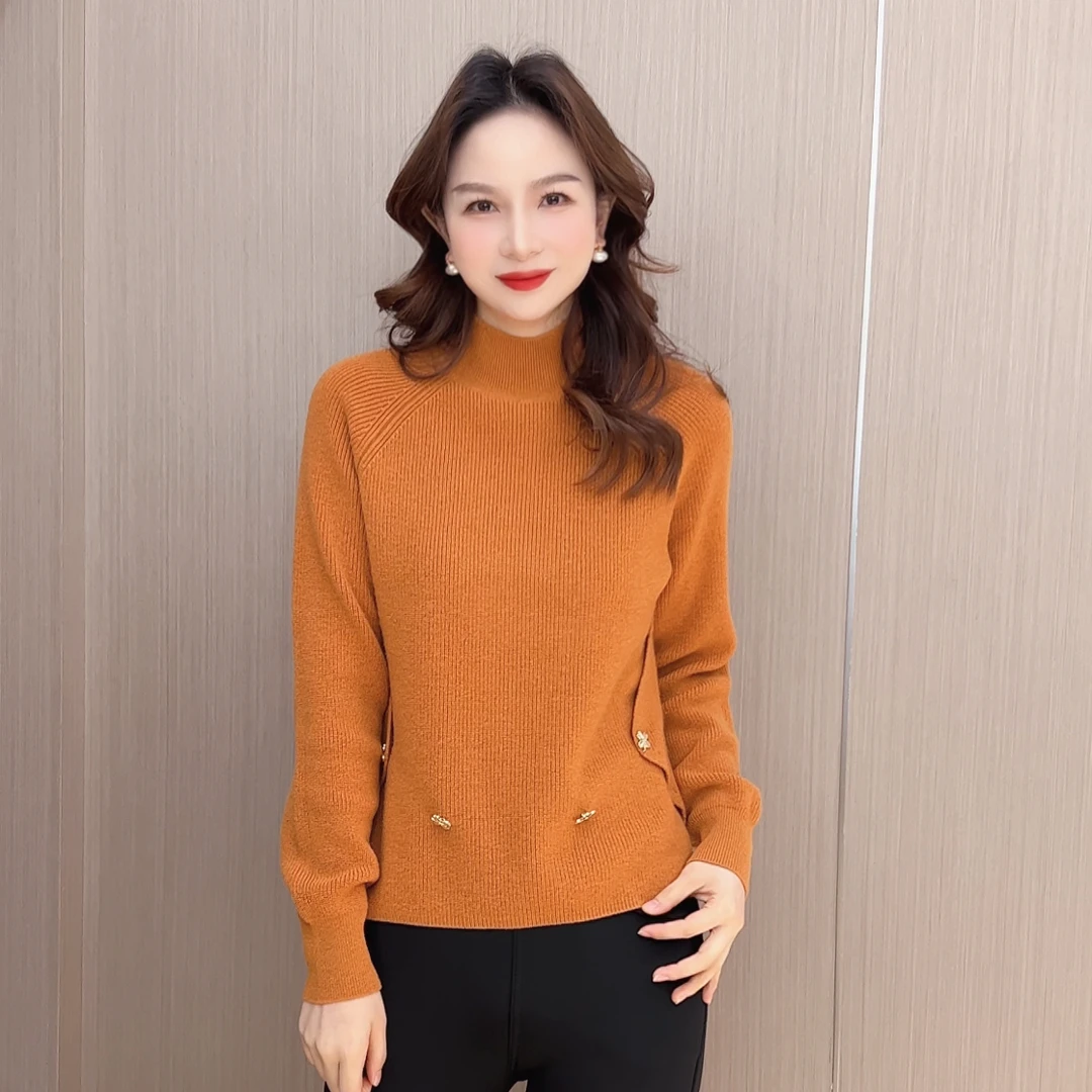 【满天星】四叶草100绵羊毛亮丝针织毛衣