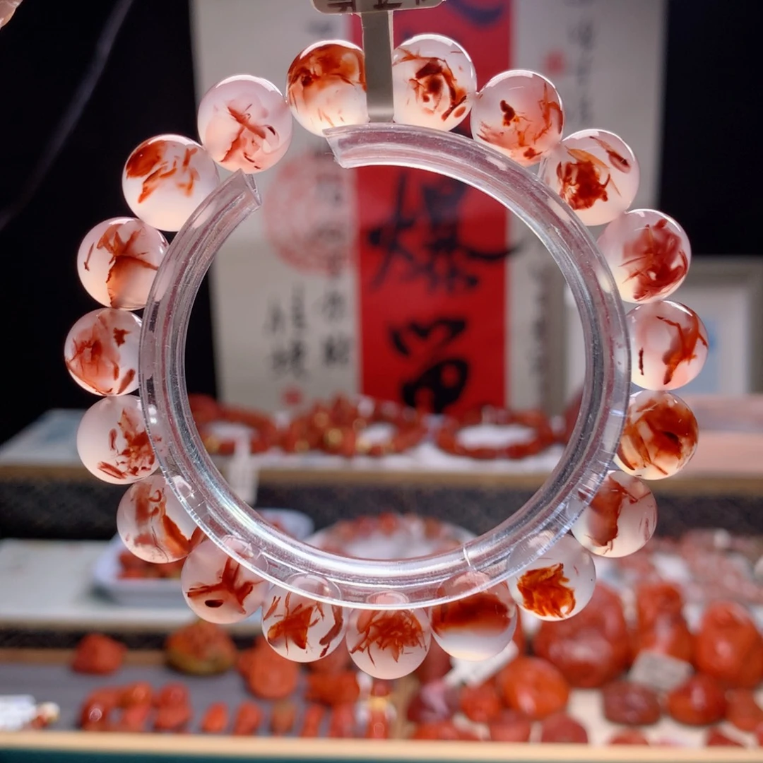 南红玛瑙未镶嵌南红毕业级冰飘单圈卡10.5