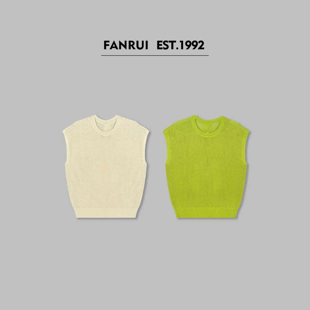 FANRUI/泛芮「杏花初雨」镂空凉感洋气百搭设计感短袖T恤B16177