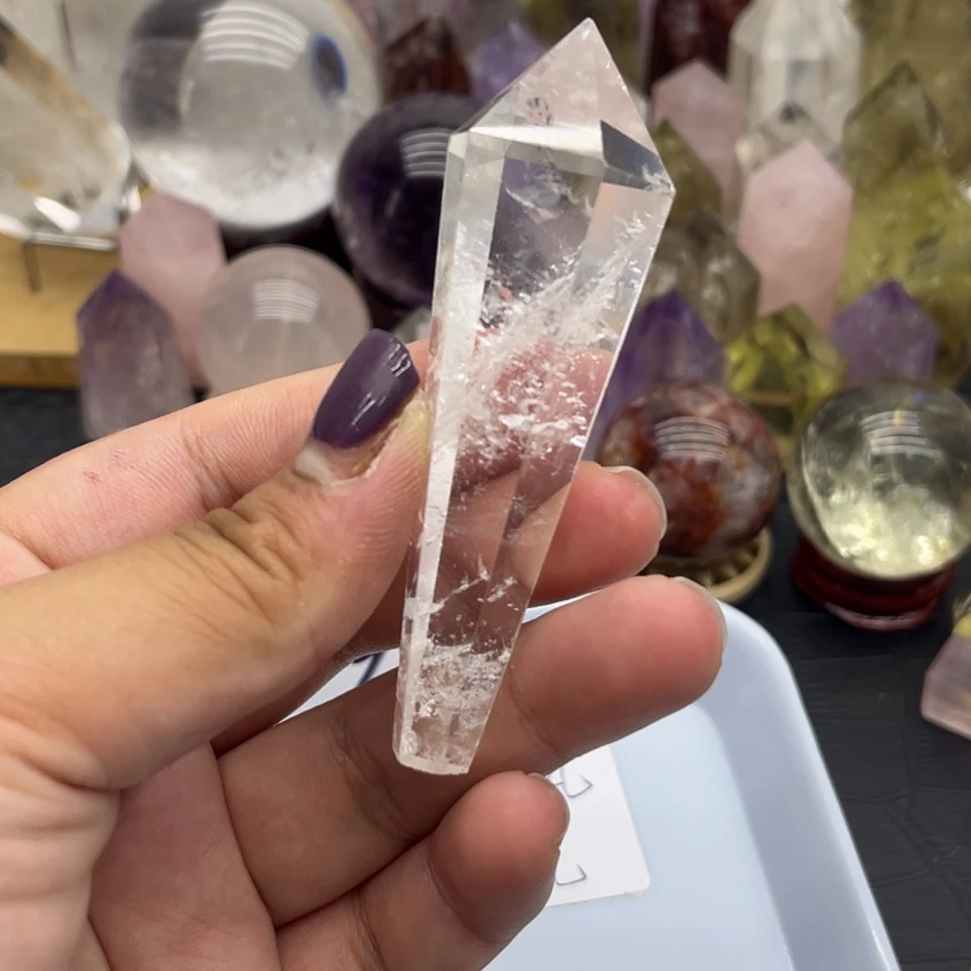 未镶嵌珠宝半成品水晶71 白水晶灵摆