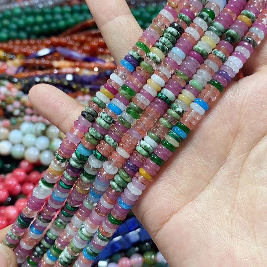 玛瑙/玉髓未镶嵌珠宝半成品多宝隔片一条卡6mm