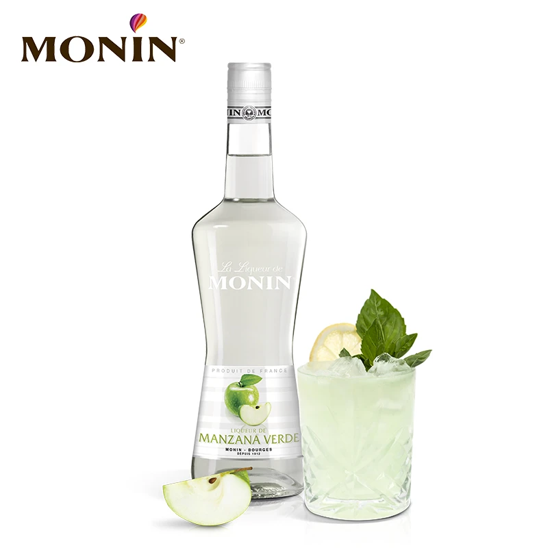 莫林MONIN酸苹果风味利口酒700ml瓶装法国进口调酒力娇酒洋酒