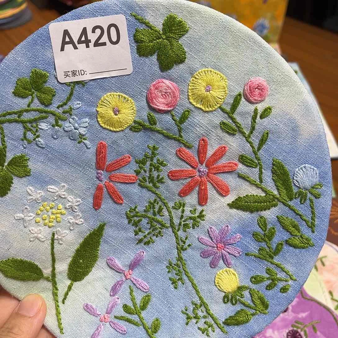 直径20刺子绣茶席