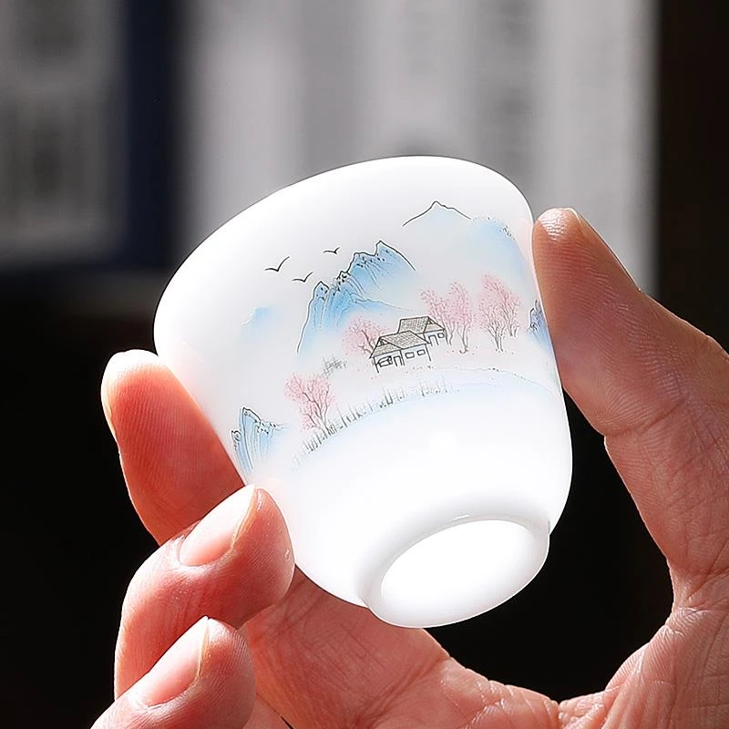 【繁巷】冰种玉瓷茶杯主人杯家用陶瓷单杯个人喝茶专用功夫品茗杯