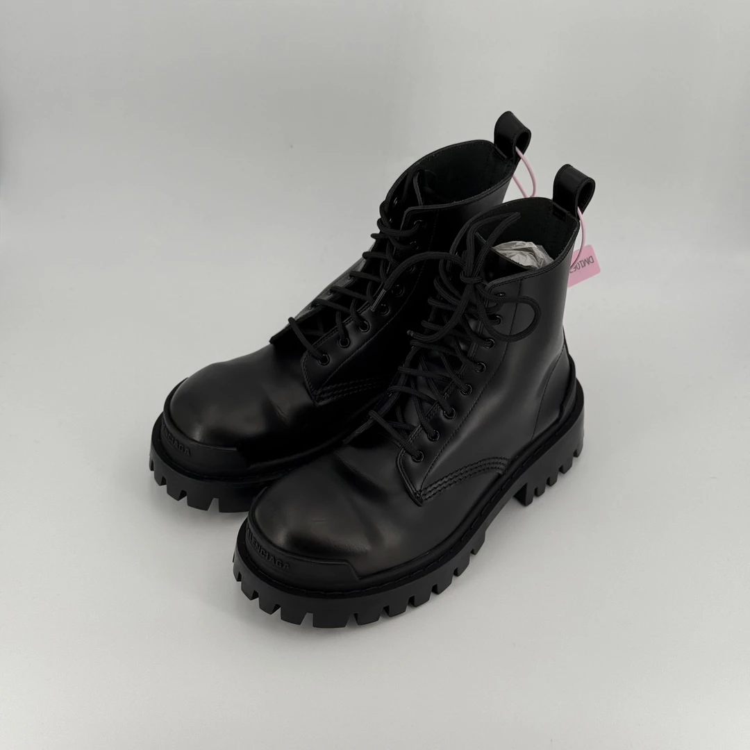 99新 Balenciaga/巴黎世家 黑色德比靴子/原盒配件/36码/DM1067