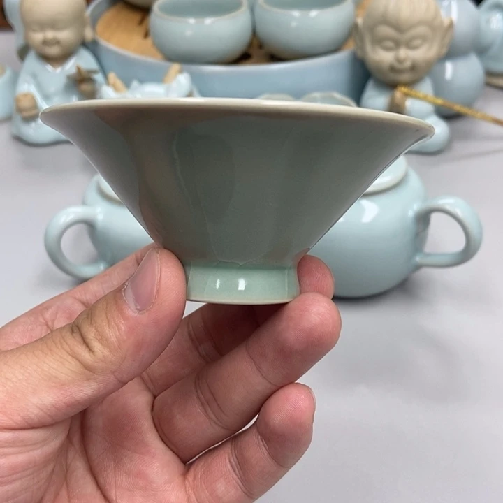 瓷醉***香天青色斗笠赵琳老师x4