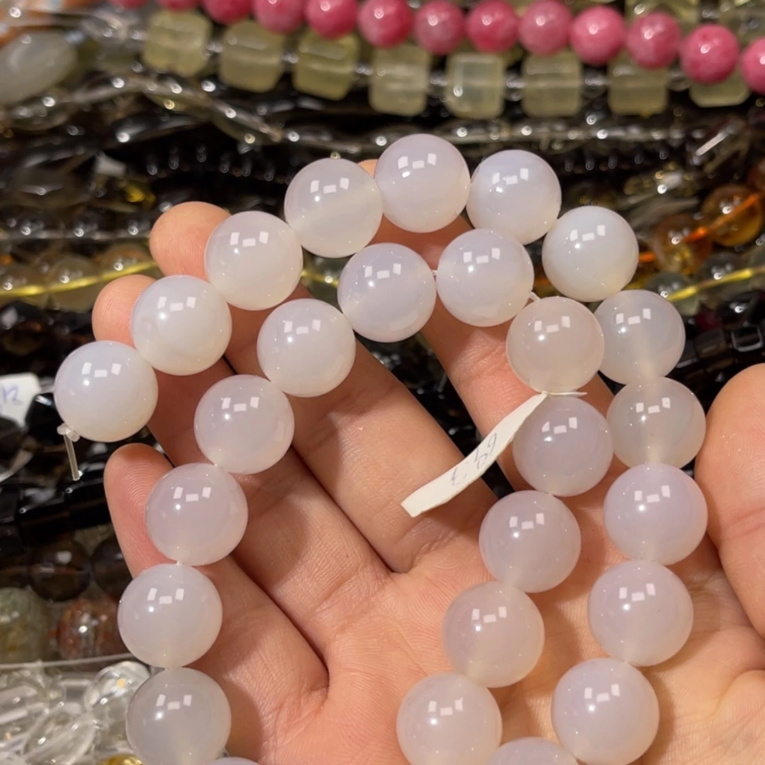 玛瑙/玉髓散珠荔枝冻白玛瑙卡14