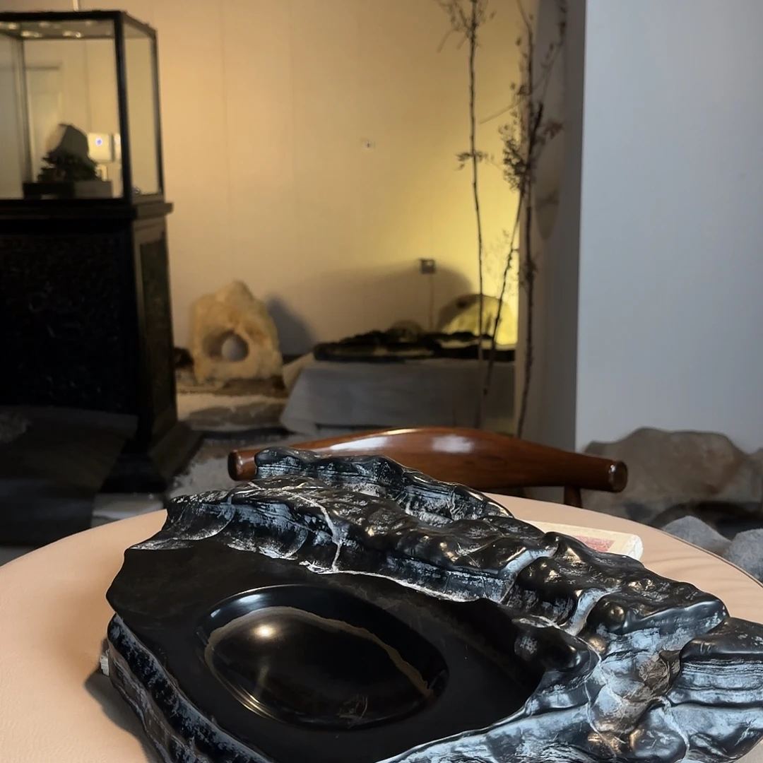 金***牌天趣磬砚灵璧石造砚台